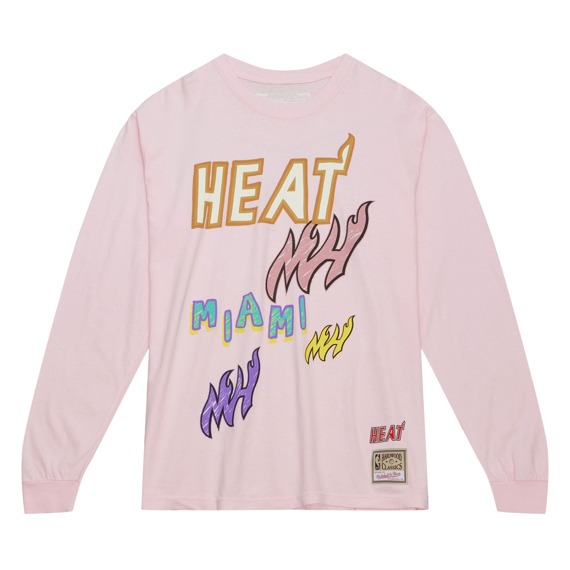 Playera NBA Sidewalk Sketch Ls Tee Hwc Heat