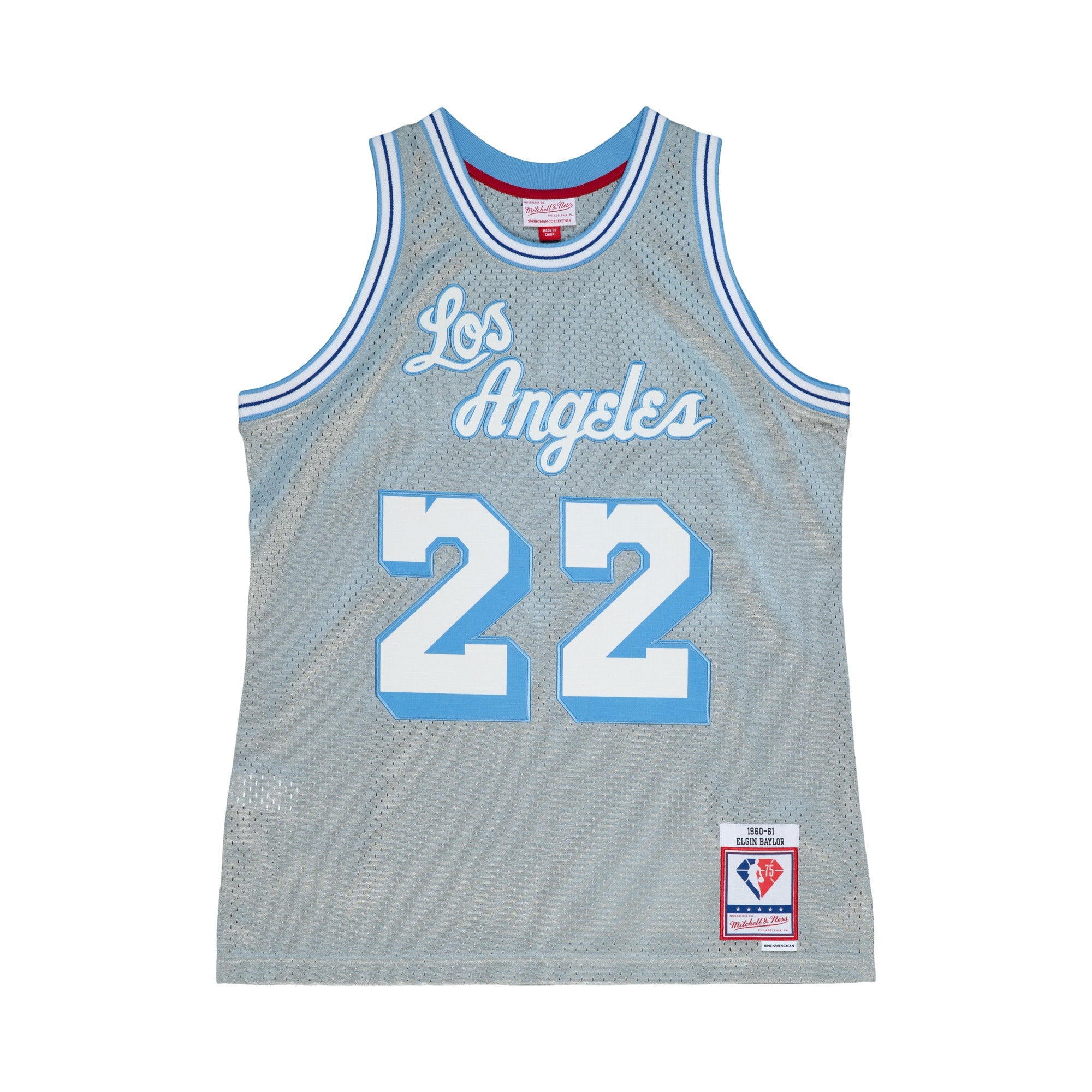 NBA 75th Silver Swingman Jersey Lakers 1960