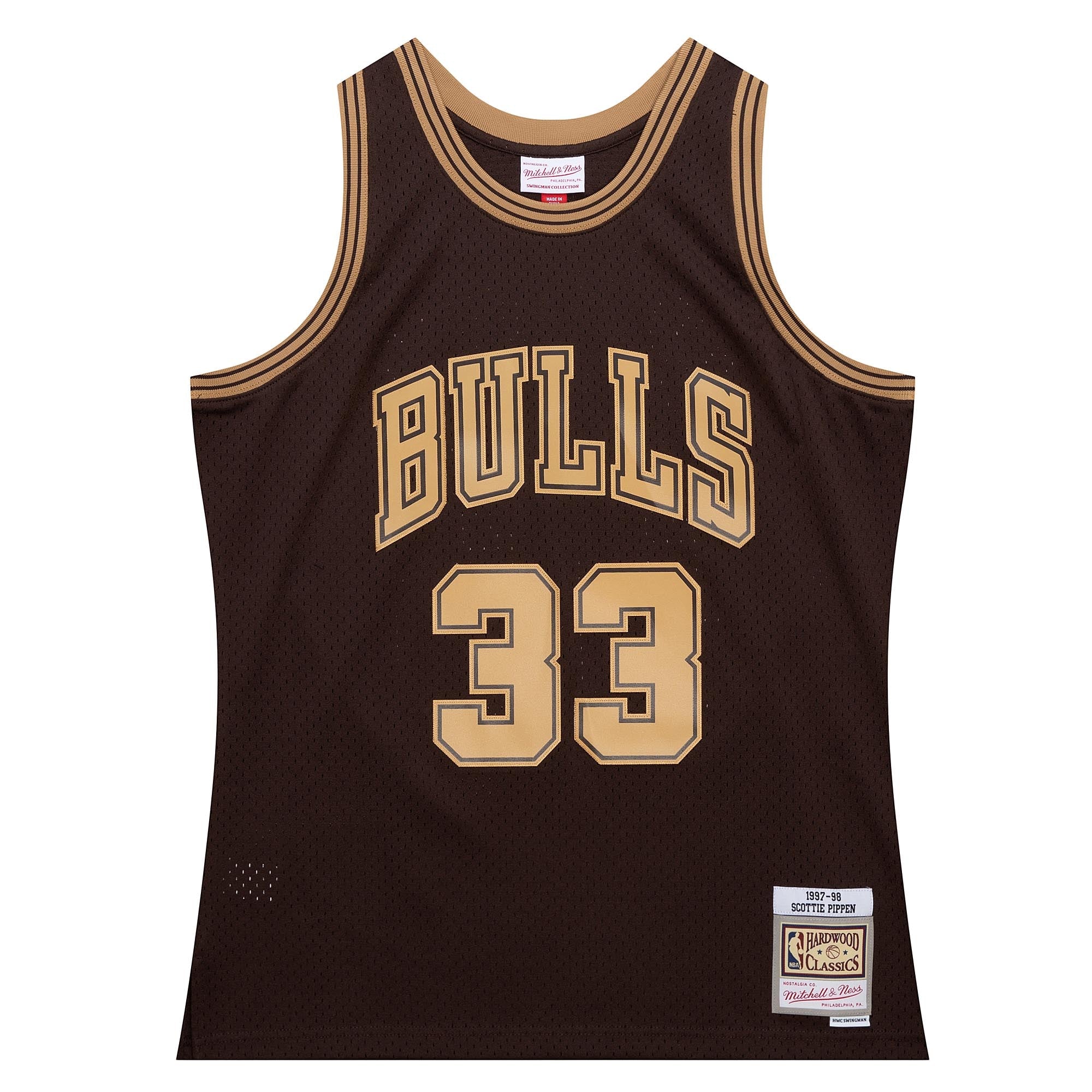 NBA Lux Brown Swingman Jersey Bulls 1997 Scottie Pippen