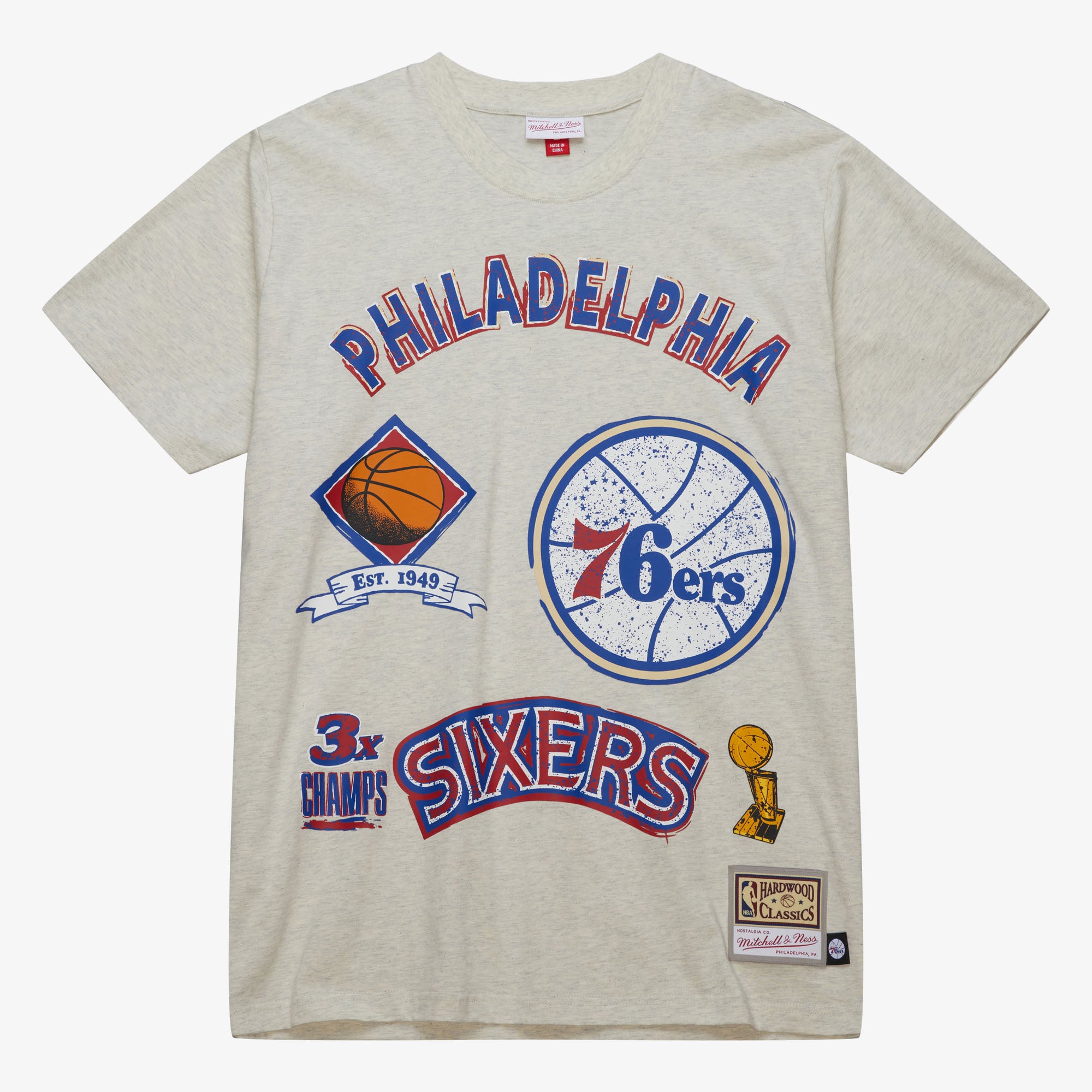 Playera M&N NBA Legacy Defined Ss Tee Hwc 76ers